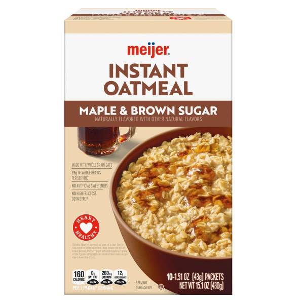 Meijer Maple & Brown Sugar Instant Oatmeal (10 ct)