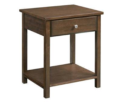 Real Living Pure Sheesham Wood Bedroom Bedside Table, Brown