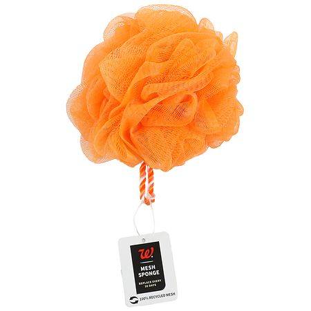 Walgreens Mesh Bath Sponge, Orange