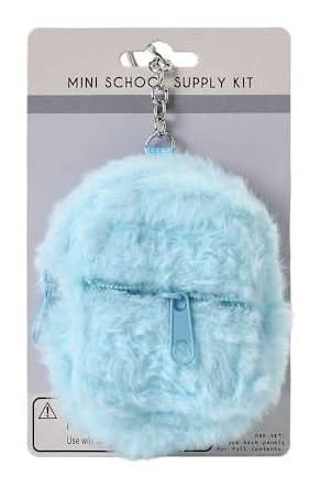 Mini Backpack & School Supply Set 4-Piece Fuzzy Blue