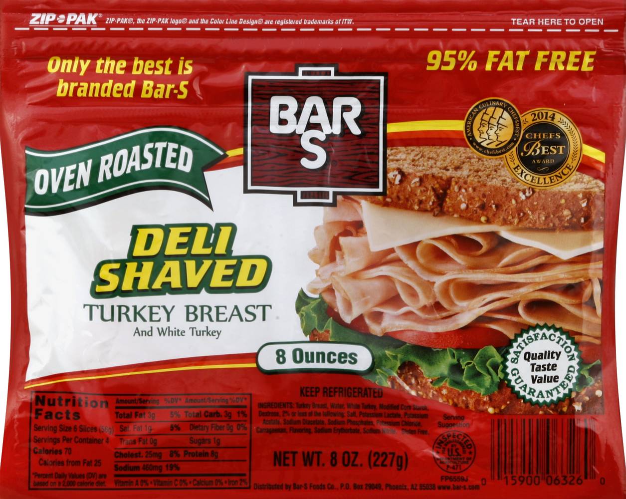 Bar-S Oven Roasted Deli Shaved Turkey Breast (8.5 oz)