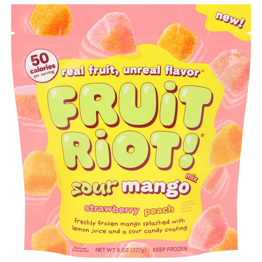 Fruit Riot! Sour Mango Mix, Strawberry Peach (8 oz)