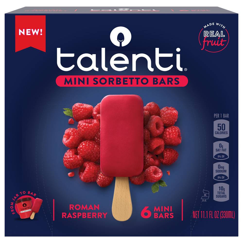 Talenti Roman Raspberry Mini Sorbetto Bars (11.1 fl oz)