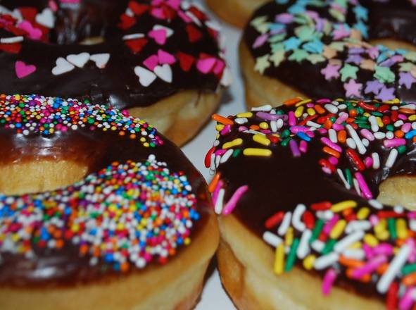 Chocolate Icing with Sprinkled Donuts