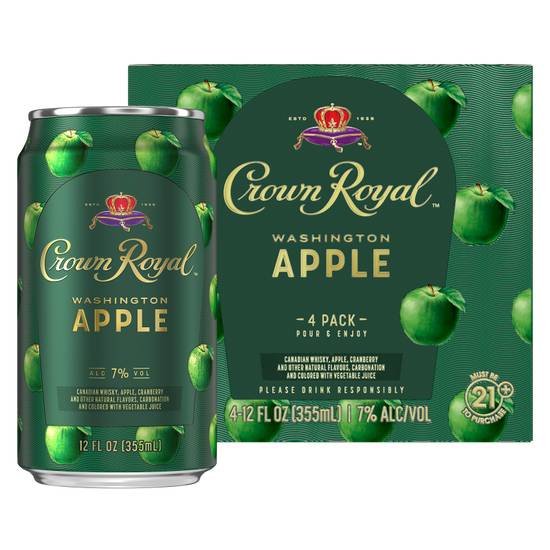 Crown Royal Cocktail Washington Apple 4pk 12oz Can 7% ABV
