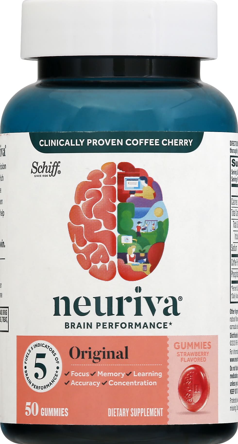 Neuriva Schiff Original Strawberry Brain Performance Gummies (8 oz)