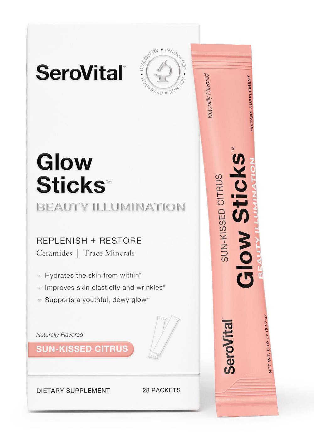 SanMedica Glow Sticks Replenish + Restore Dietary Supplement, Sun Kissed Citrus, Women (28 ct)
