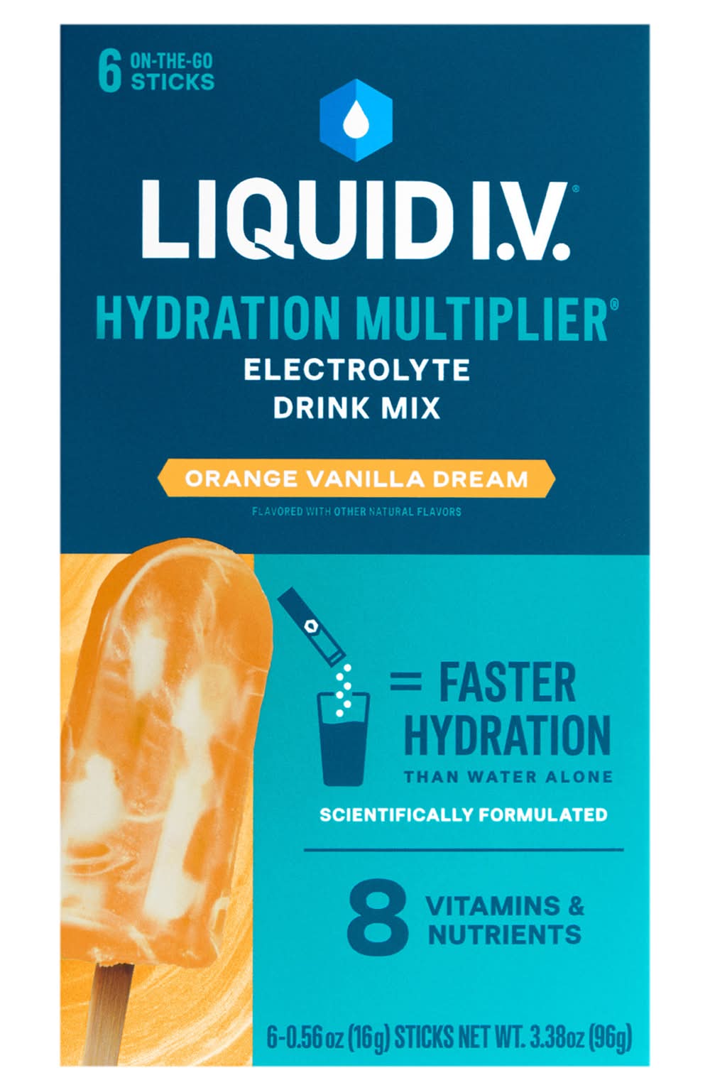 Liquid I.V. Hydration Multiplier Electrolyte Drink Mix, Orange Vanilla Dream (6 x 0.56 oz)