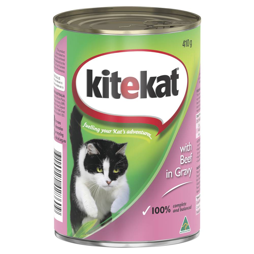 Kitekat Adult Wet Cat Food With Beef in Gravy Delivery Near Me Order