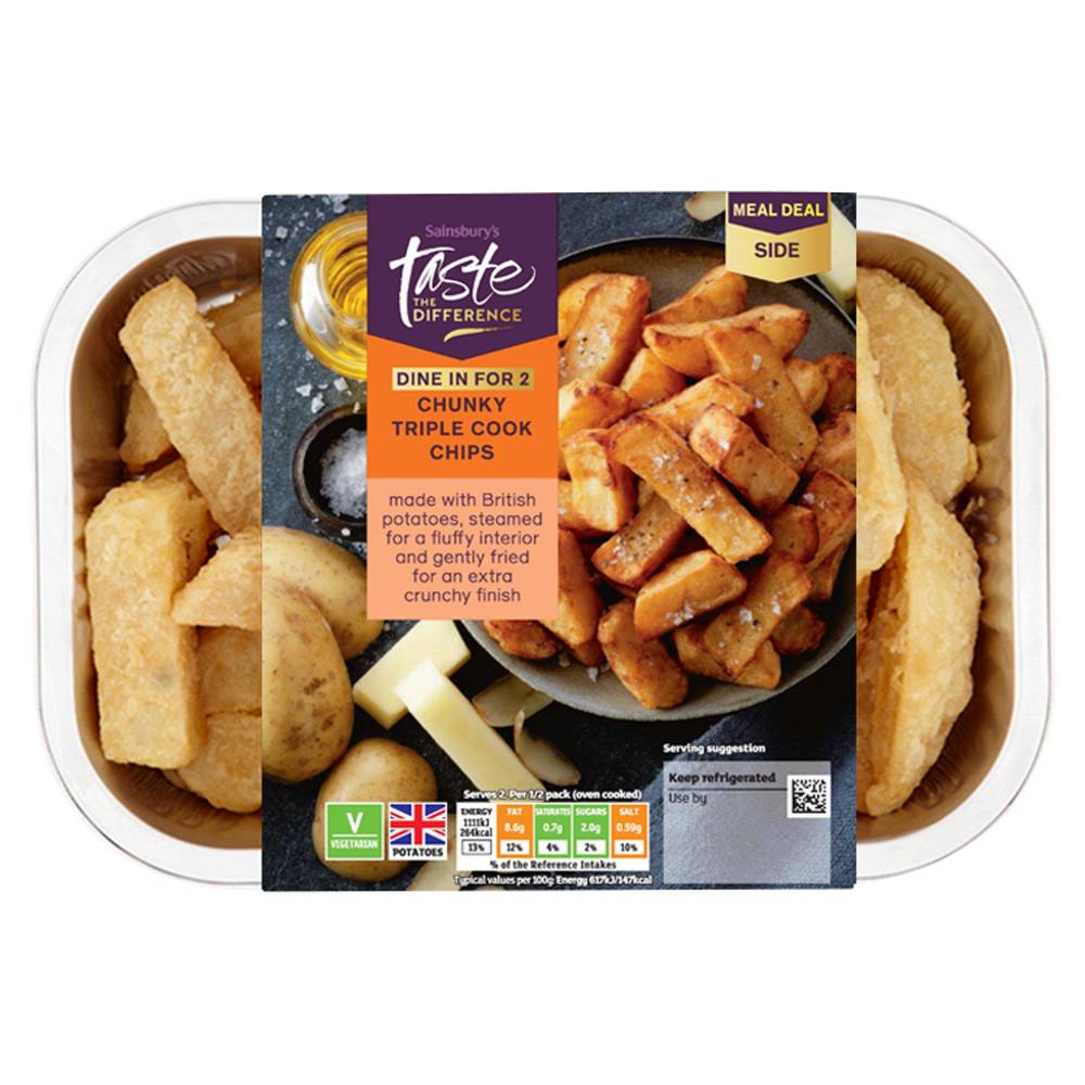 Sainsbury's Chunky Triple Cook Chips, Taste the Difference 400g