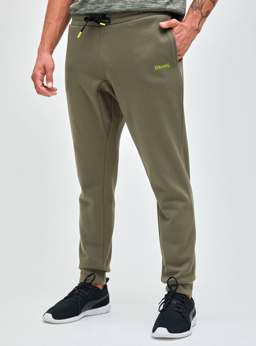 Spalding pantalón con lazo hombre (color: verde militar. talla: l)