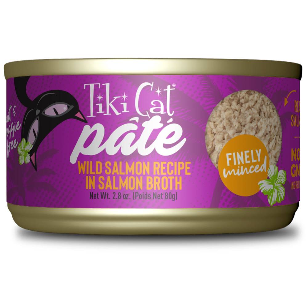 Tiki Cat® Luau Pate Cat Wet Food - 2.8oz, Natural, Grain Free (Flavor: Salmon, Size: 2.8 Oz)