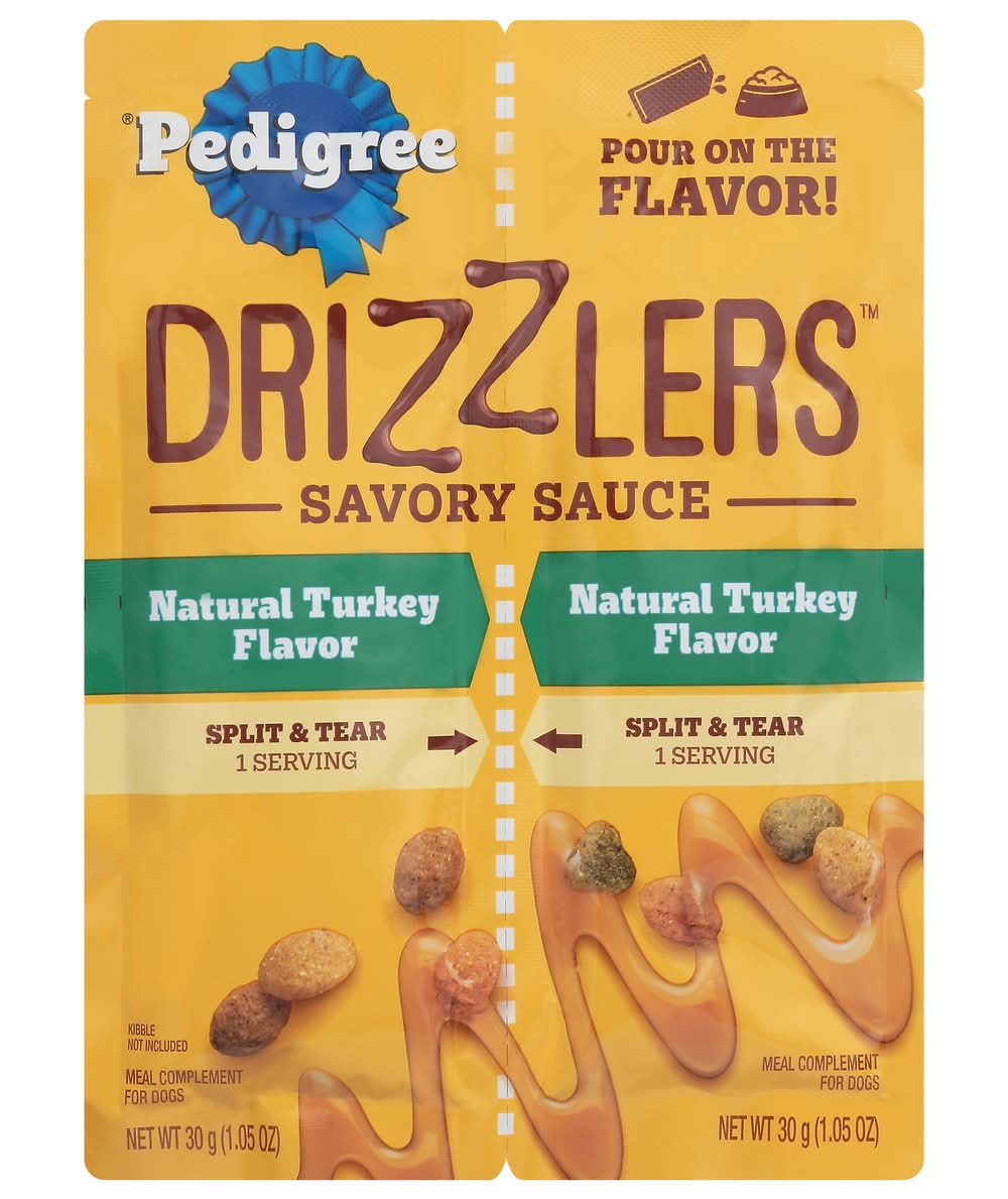 Pedigree Savory Sauce Wet Dog Food Topper, Natural Turkey (2 x 1.05 oz)