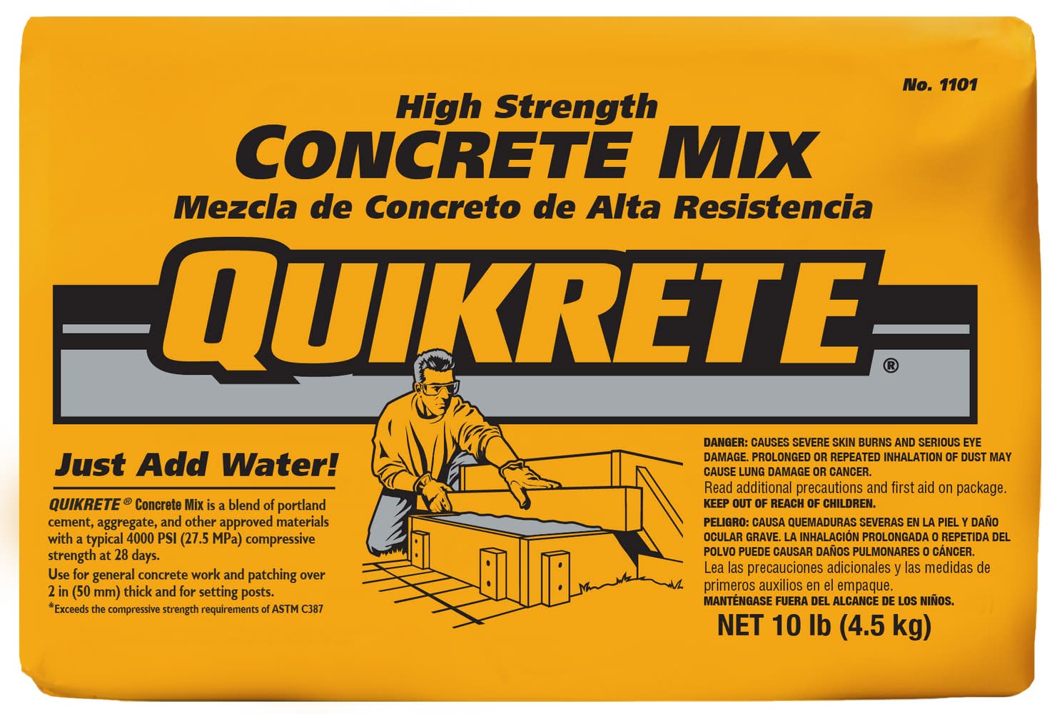 QUIKRETE 10 -lb High strength Concrete mix