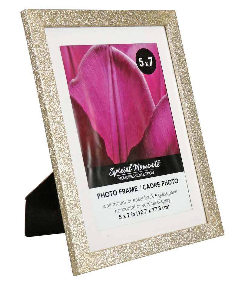 Special Moments Glitter Picture Frames, 5x7 in, Gold