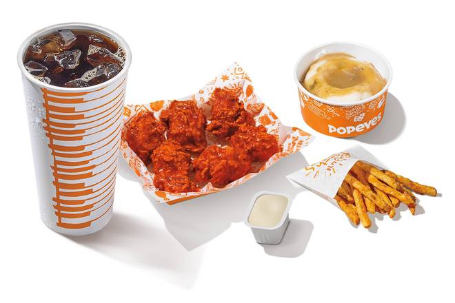 6Pc Boneless Wings Lg Combo