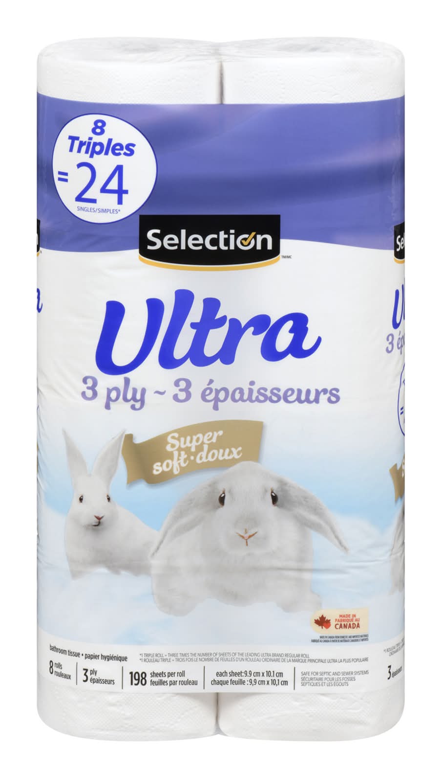 Selection Papier hygiénique triple épaisseur (8 un) - 3-Ply Bathroom Tissue (8 un)