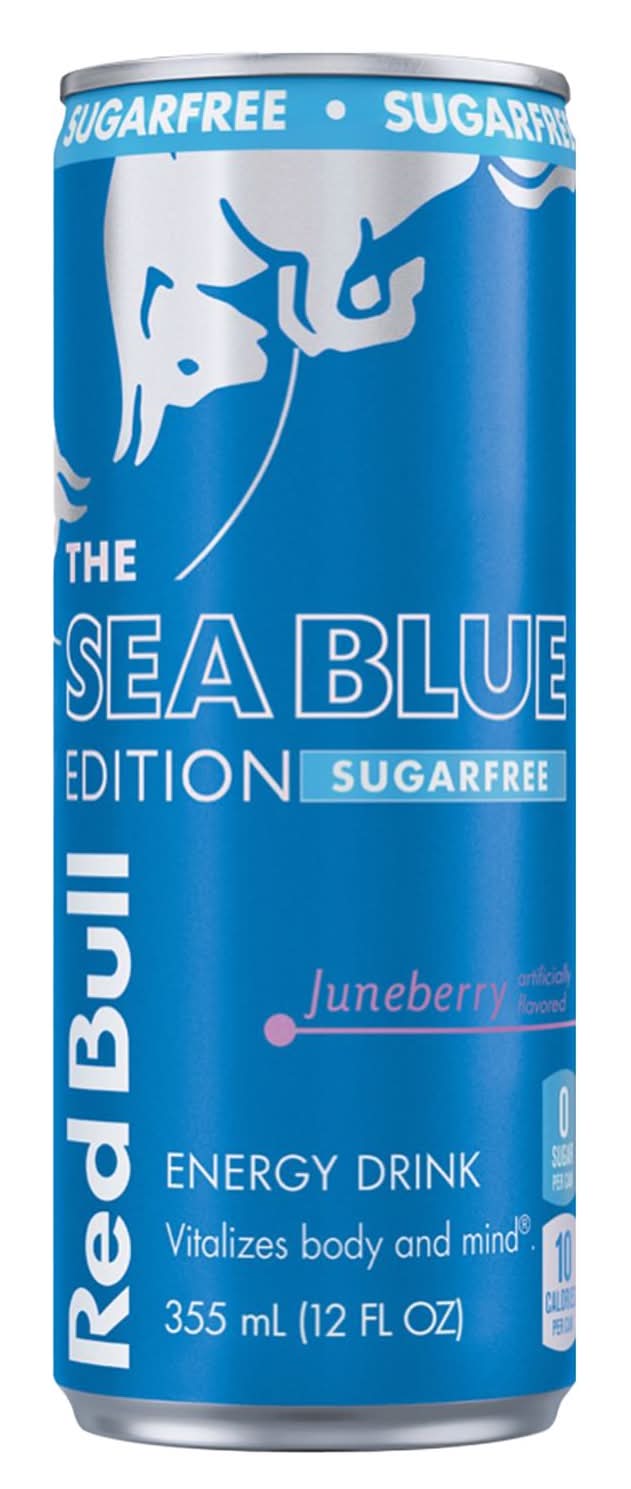 Red Bull Sea Blue Edition Sugar Free Juneberry Energy Drink 12 Oz