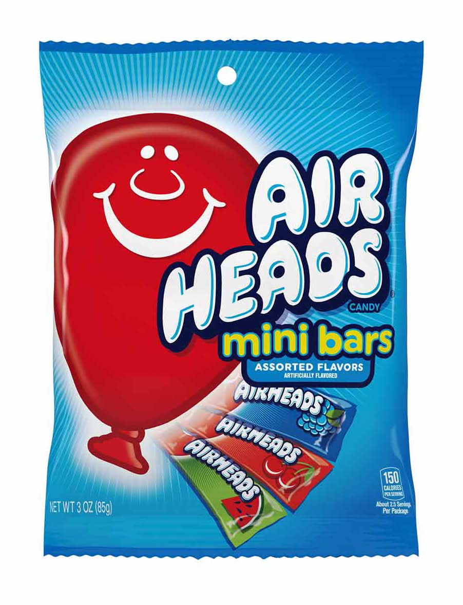 Airheads Mini Bars Assorted Flavors Candy 3 Oz