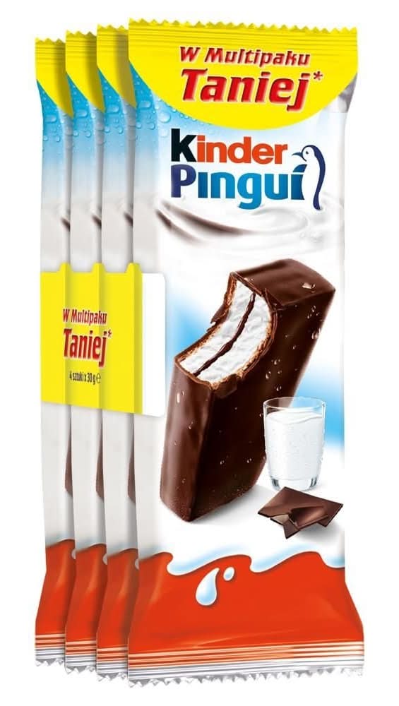 Kinder Pingui Biszkopt z czekoladą i mlecznym i kakaowym nadzieniem 120 g (4 x 30 g)