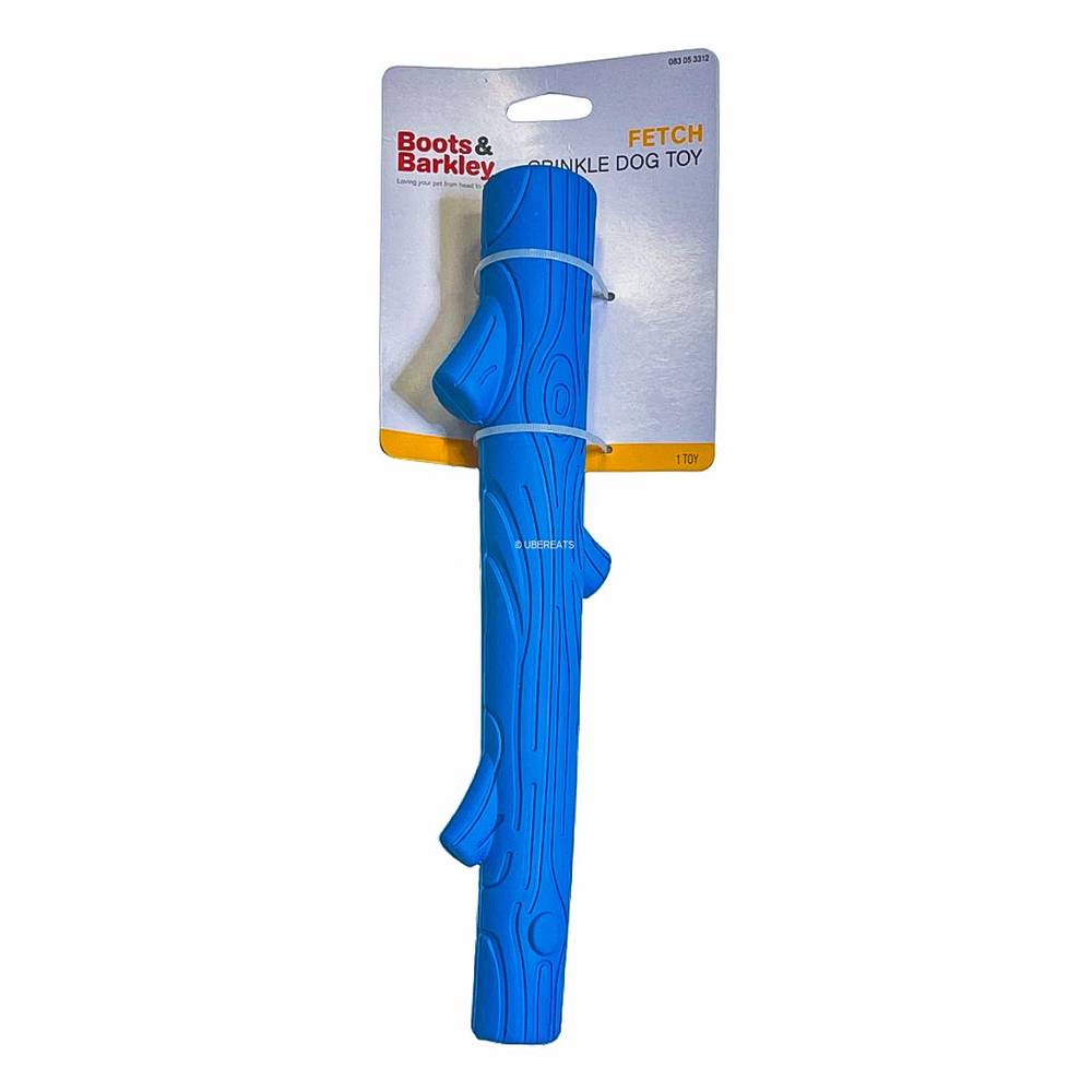 Boots & Barkley Long Rubber Stick With Crinkles Dog Toy (blue)