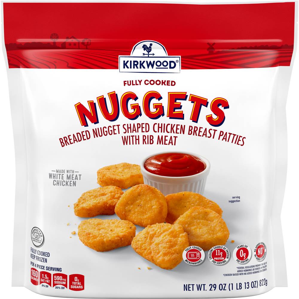Kirkwood Nuggets Breaded Shaped Chicken Breast Patties With Rib Meat (29 oz)