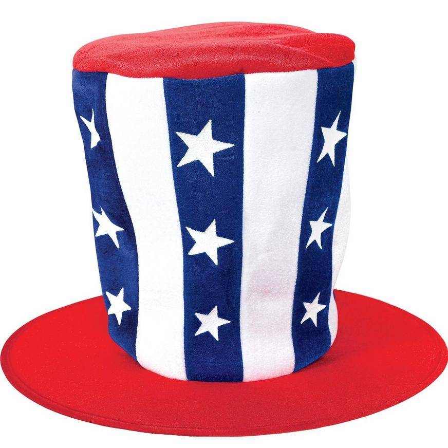 Party City Tall Patriotic Top Hat (red-white-blue)