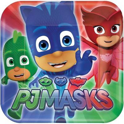 Birthday Express PJ Mask Party Supplies Dessert Plates - 16 Pack