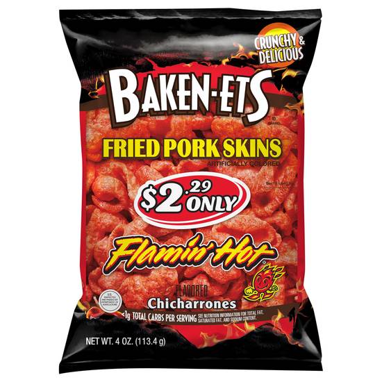 Baken-Ets Chicharrones Fried Pork Skins (flamin' hot)