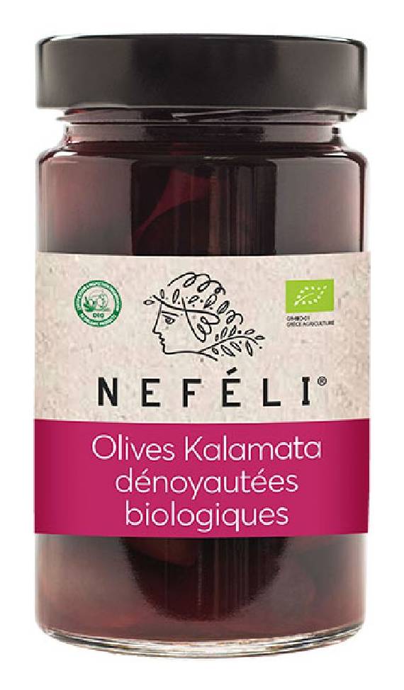 Neféli - Olives kalamata dénoyautées bio (160g)