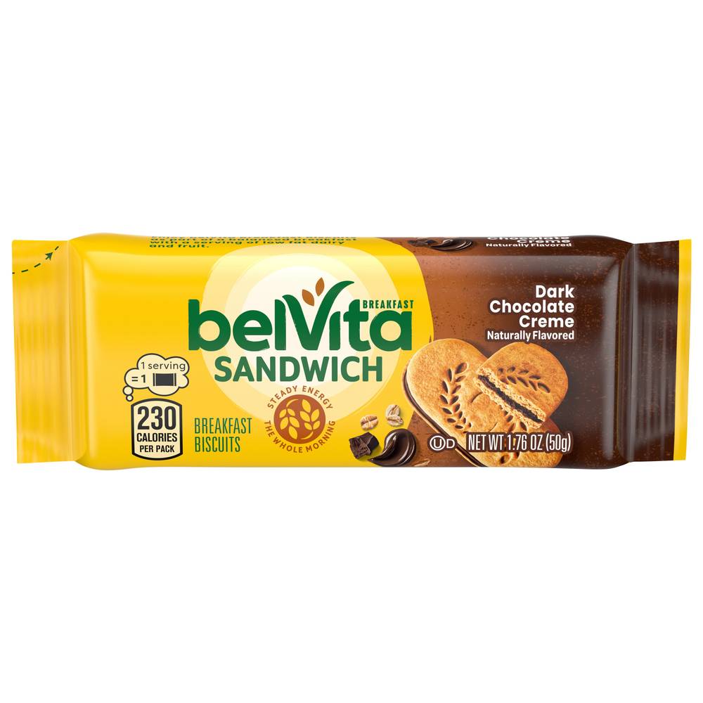 Bella Vita Breakfast Biscuits, Dark Chocolate Creme (1.76 oz)