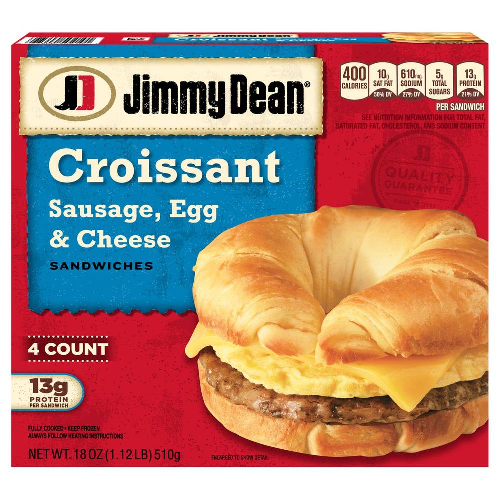 Jimmy Dean Croissant Sandwiches (sausage eggs-cheese)