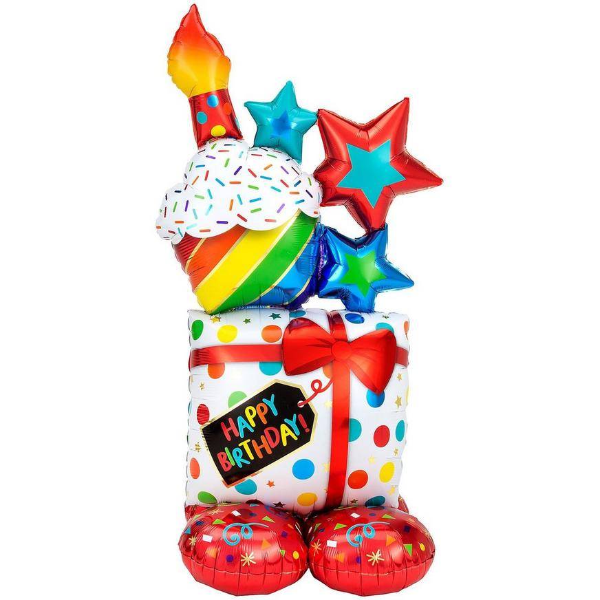 Uninflated AirLoonz Stacked Birthday Icons Balloon, 55in