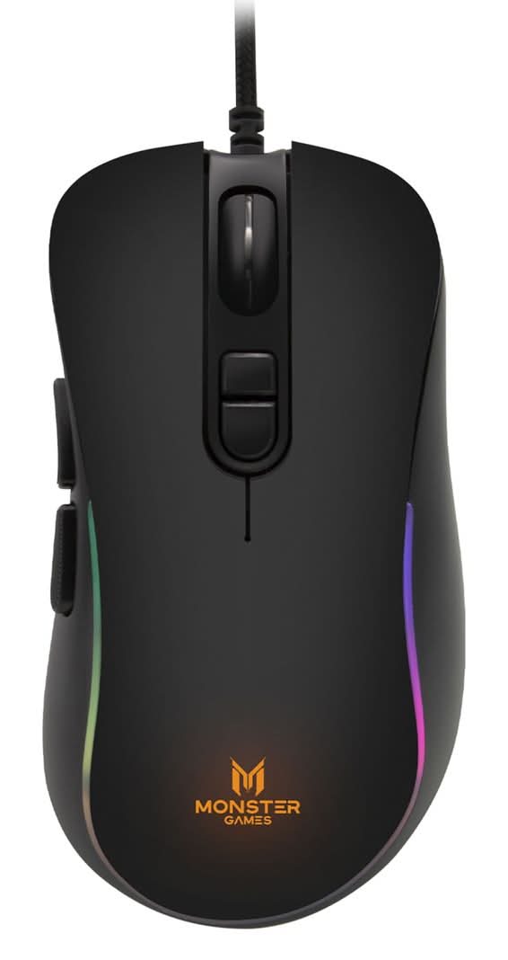 Monster Games · Mouse gamer bold negro