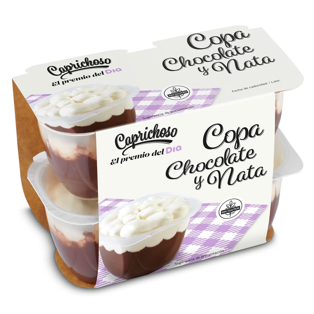 Copa De Chocolate Y Nata Caprichoso Dia Pack 4 X 115 G
