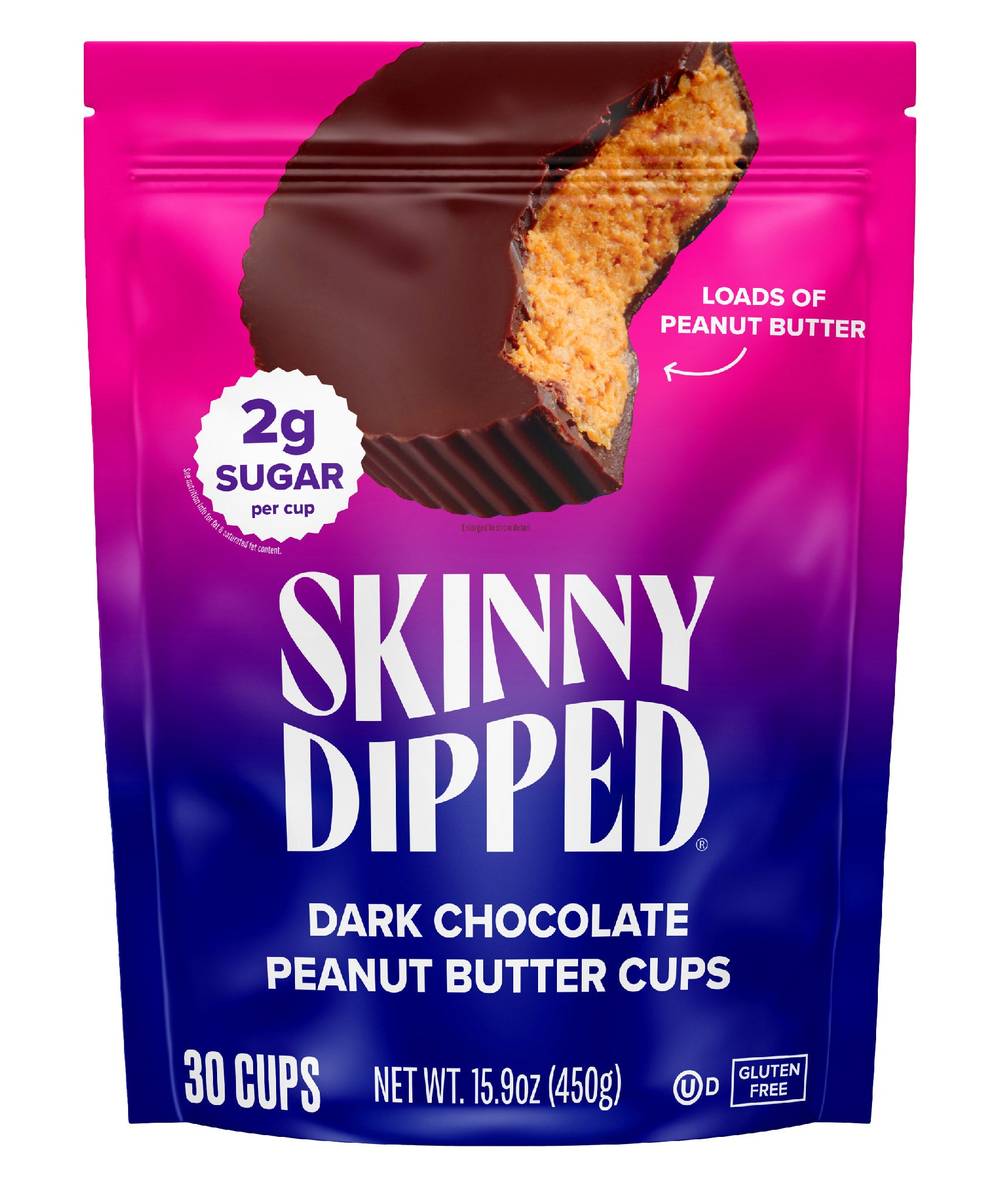 Skinny Dipped Peanut Butter Cups, Dark Chocolate (1.3 oz, 30 ct)