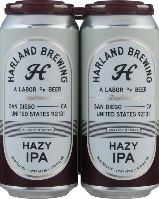 Harland Brewing Hazy Ipa Beer (4 pack, 16 fl oz)
