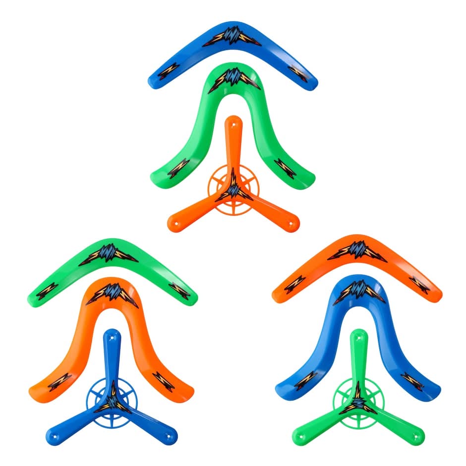 SVNR Boomerang per bambini e adulti – ritorno boomerang in plastica EVA, giocattolo da lancio a forma di V per giochi all'aperto e sport all'aperto (sole rosso