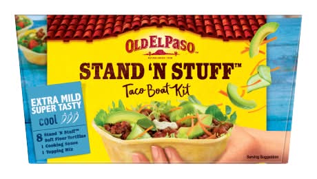 Old El Paso Stand 'N' Stuff Extra Mild Super Tasty Taco Boat Kit (8 pack)