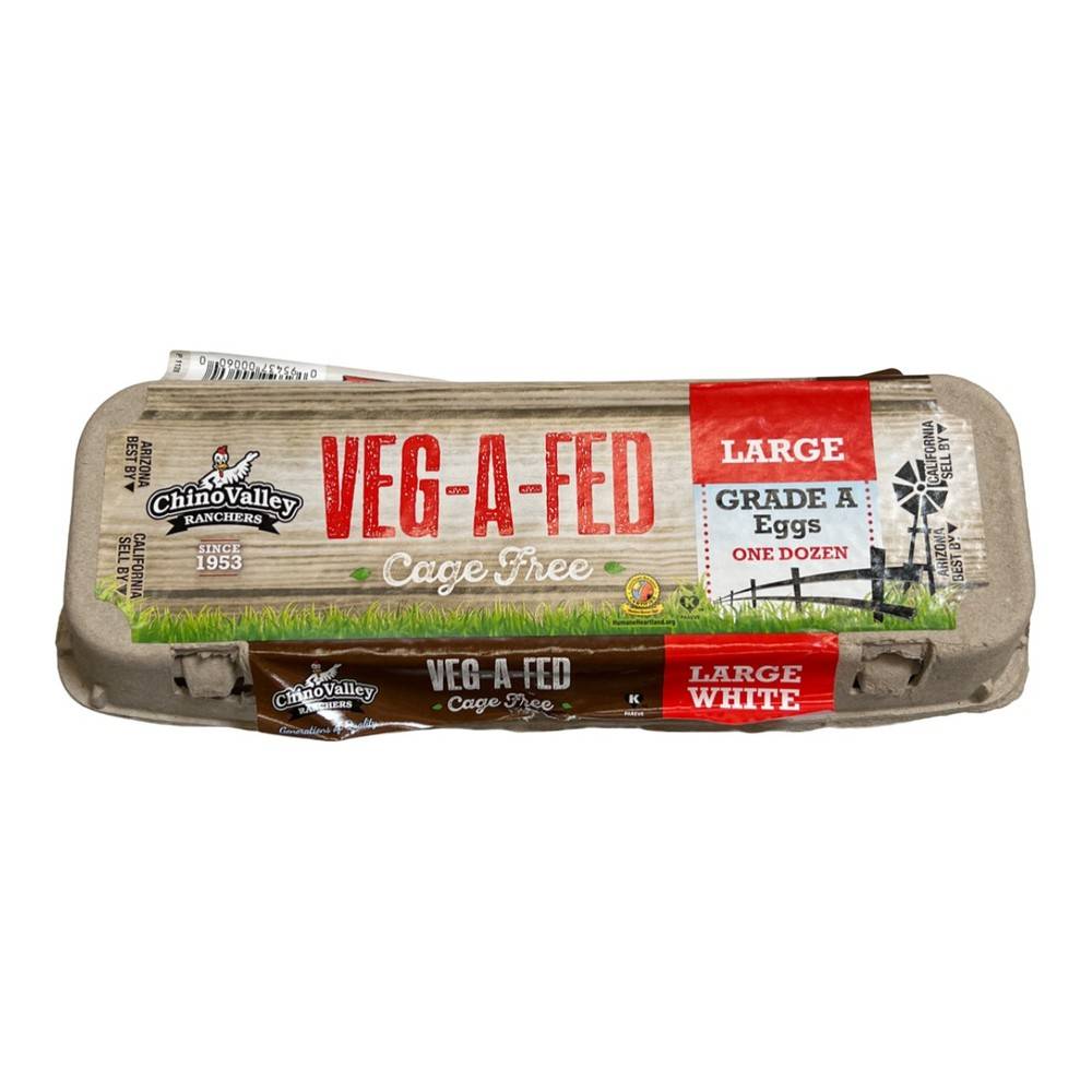 Chino Valley Ranchers Veg-A-Fed Grade a White Eggs, Large (12 ct)