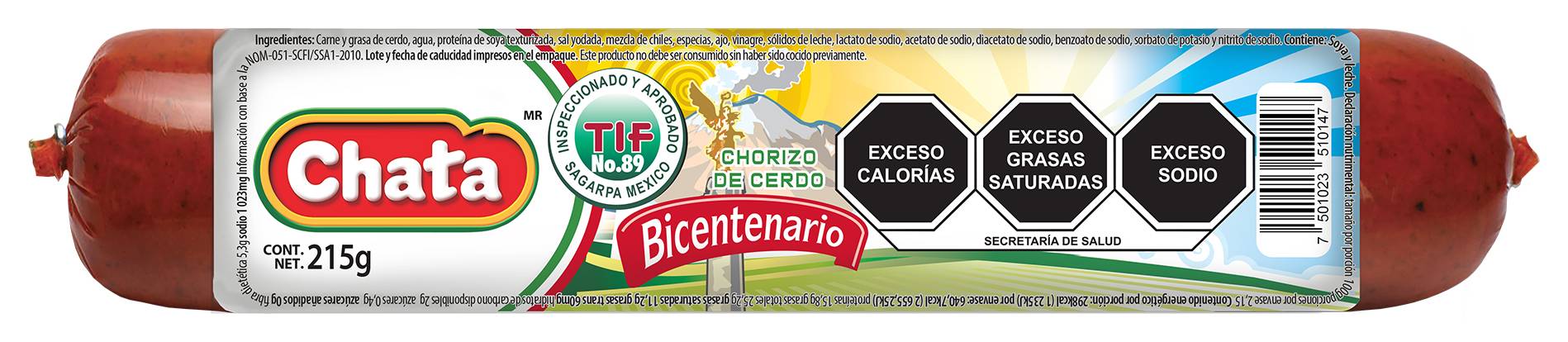 Chata · Chorizo de cerdo bicentenario (215 g)
