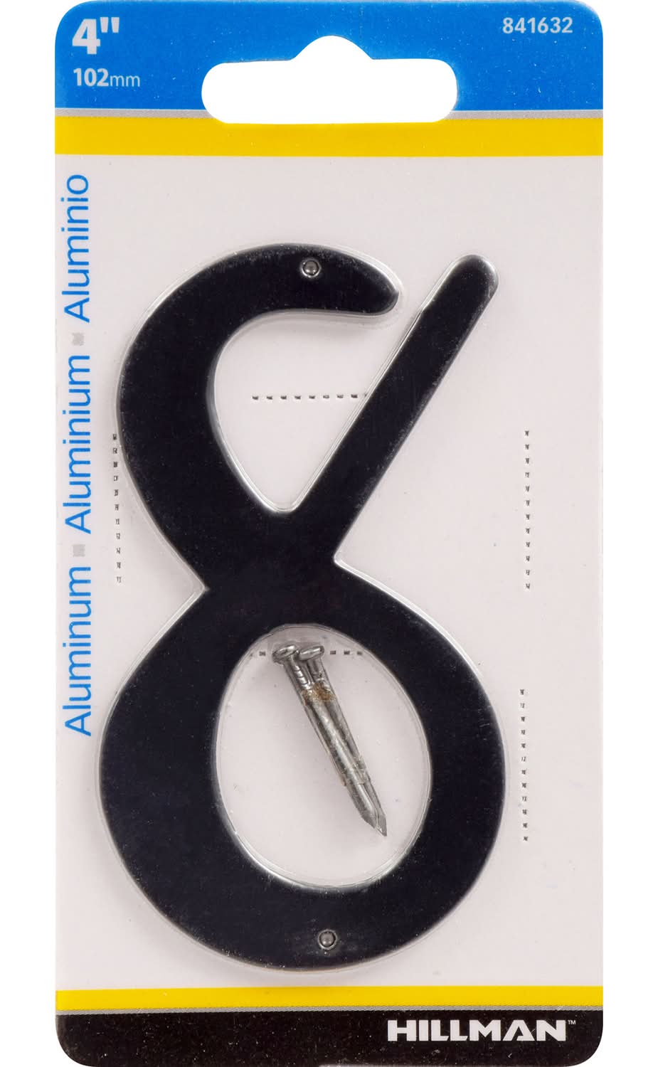 Hillman 4 In. Black Aluminum Nail-On Number 8 1 Pc