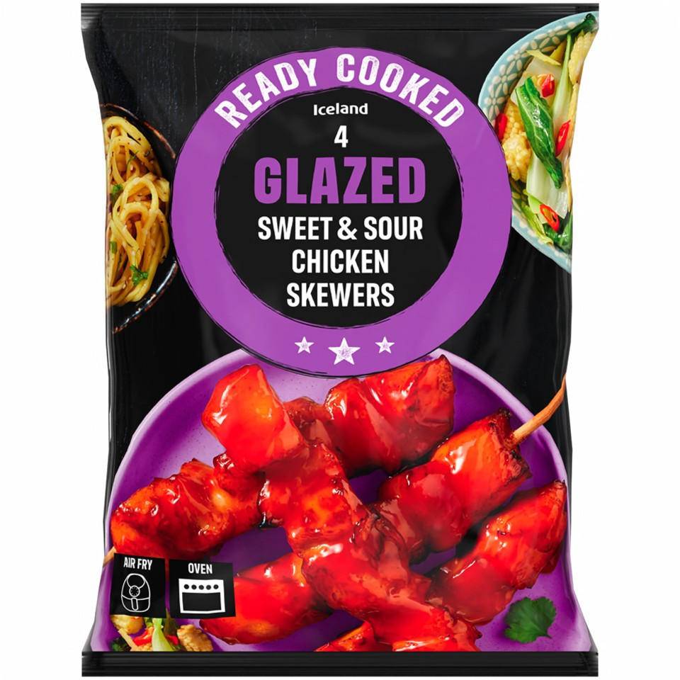 Iceland Sweet & Sour Glazed Chicken Skewers (4 pack)