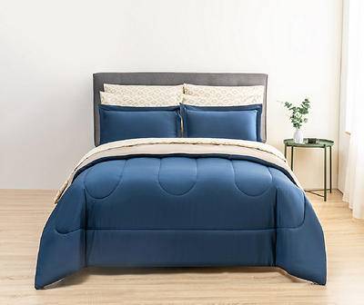 Real Living 9-piece Bed Set (king/navy-tan)