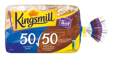 Kingsmill 50/50 Thick Soft White Bread (800g)