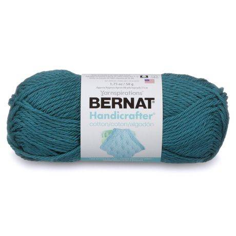 Bernat® Handicrafter® Yarn, Cotton #4 Medium, 1.75Oz/50G, 80 Yards (Color: Teal)