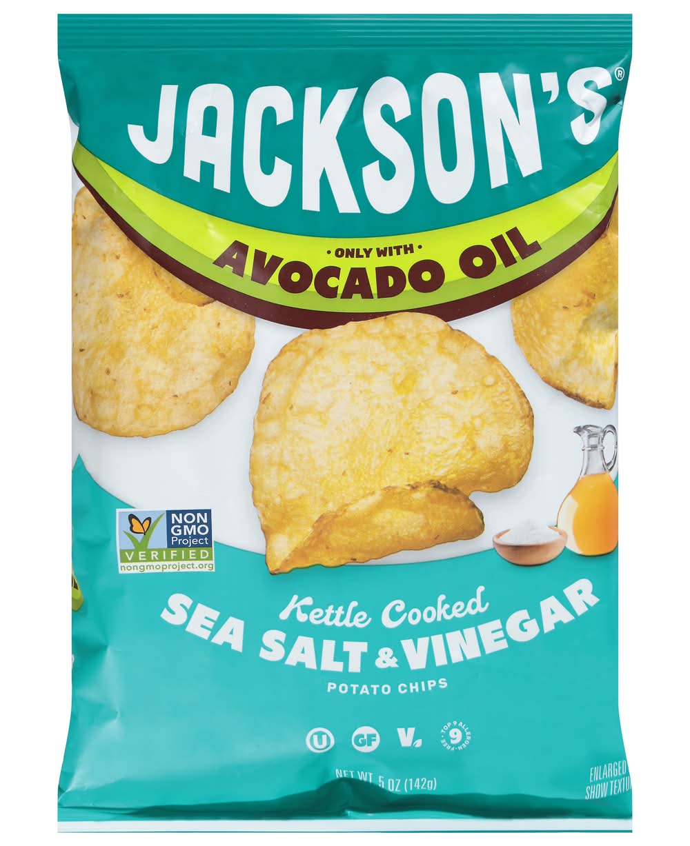 Jackson's Avocado Oil Cooked Kettle Sea Salt and Vinegar Potato Chips (5 oz)