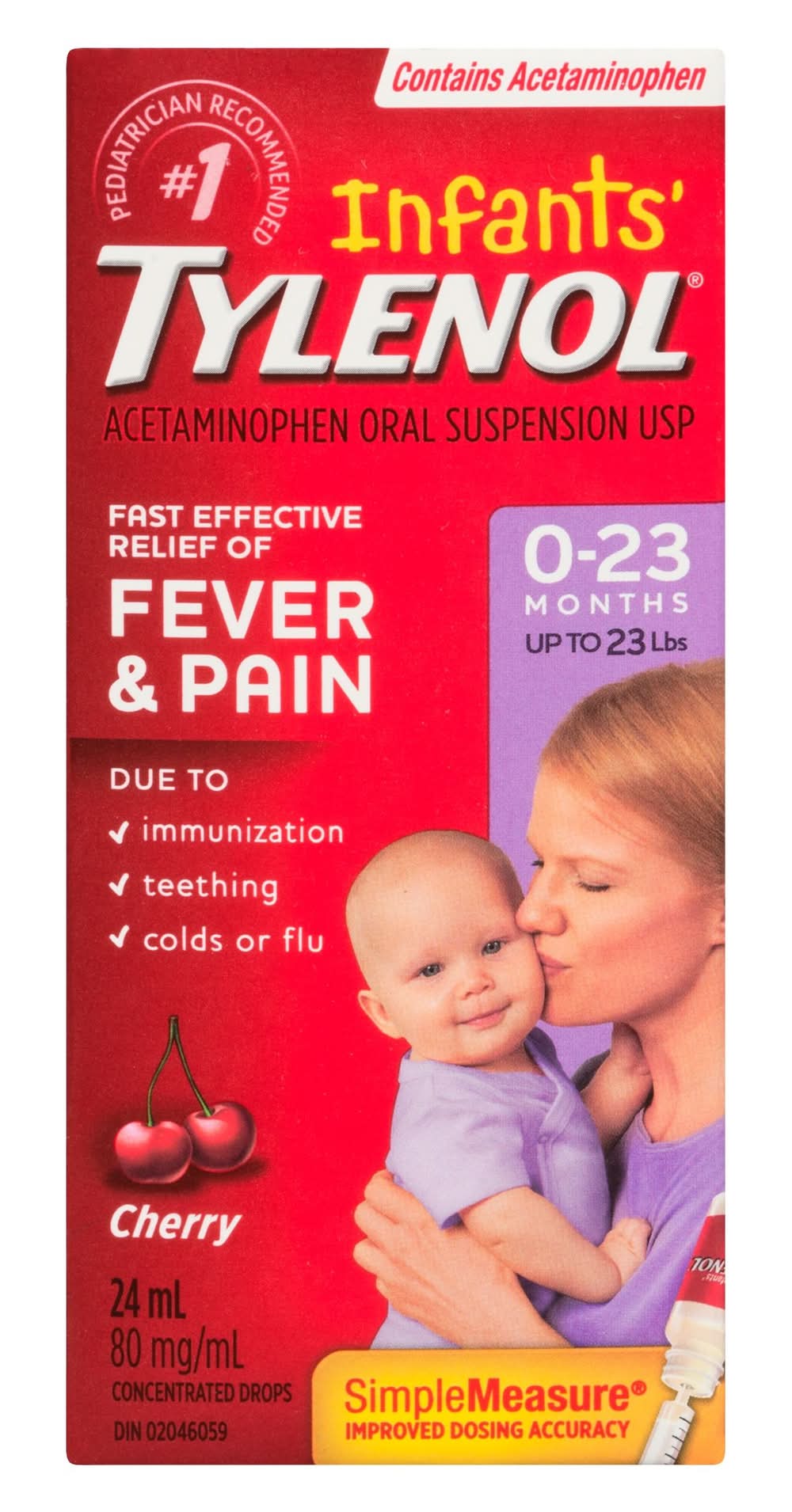 Tylenol soulage rapide et efficace fièvre et la douleur les nourrissons - infants fast effective relief of fever & pain drops (0-23 mois/cerise)