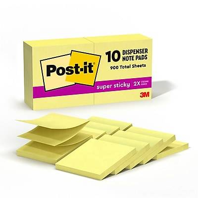 Post-it Super Sticky Pop-Up Notes, 3 x 3 Canary Yellow, 90 Sheets/Pad, 10 Pads/Pack (R330-10SSCY)