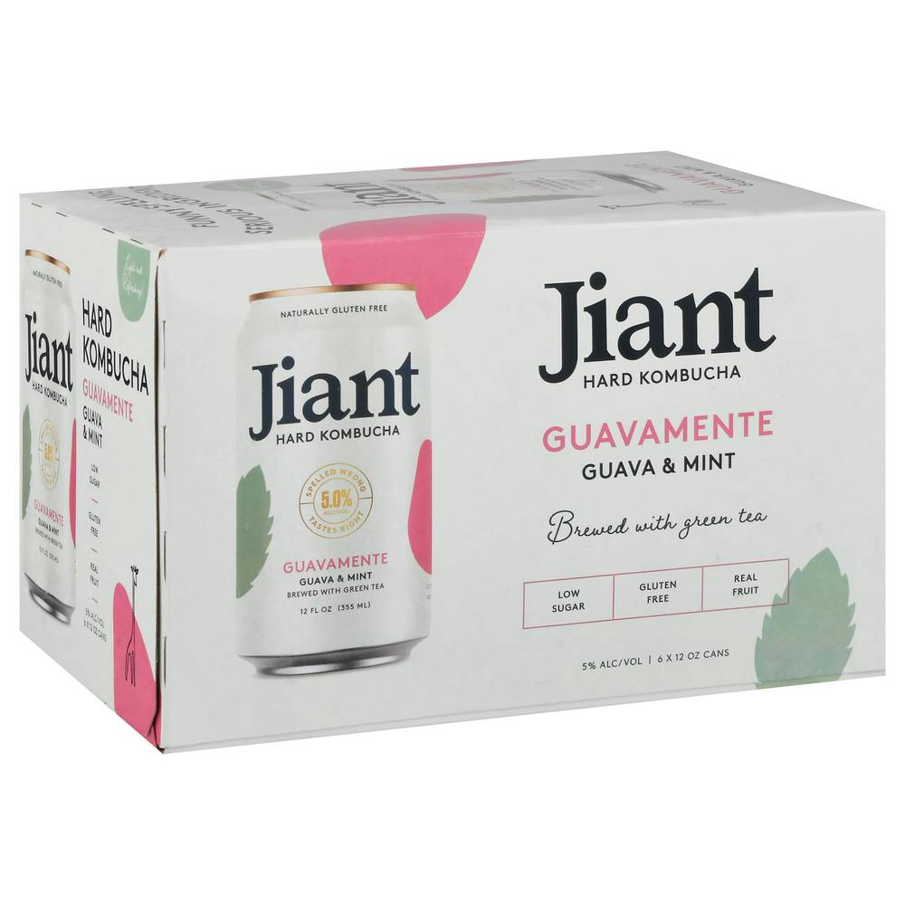 Jiant Guavamente Guava & Mint Hard Kombucha (6 ct, 12 fl oz)